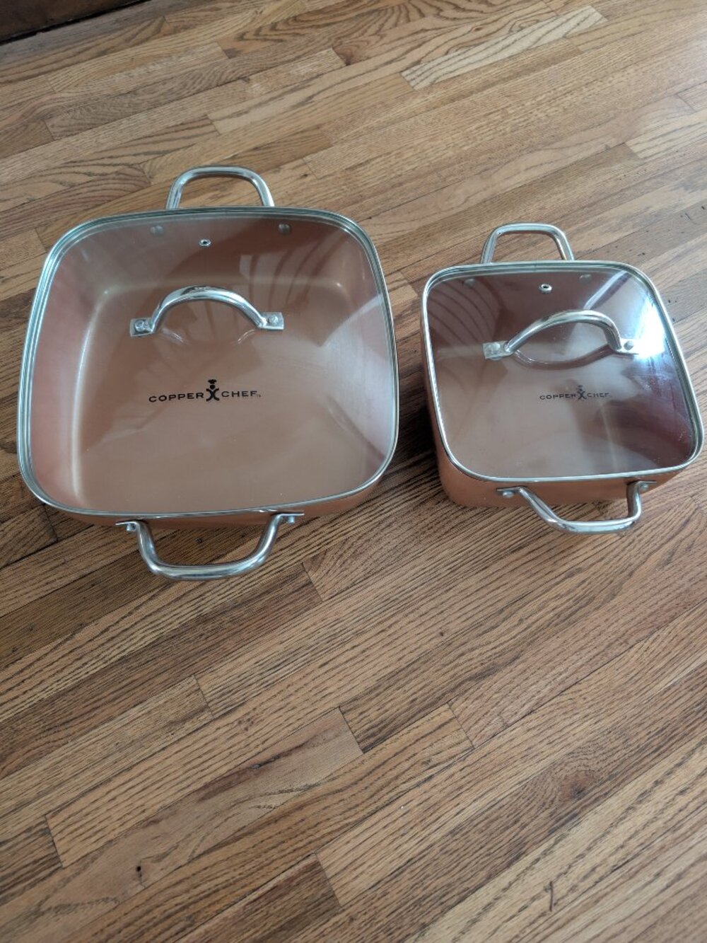 COPPER CHEF SET / 8.5 IN & 12 IN COOKWARE SET